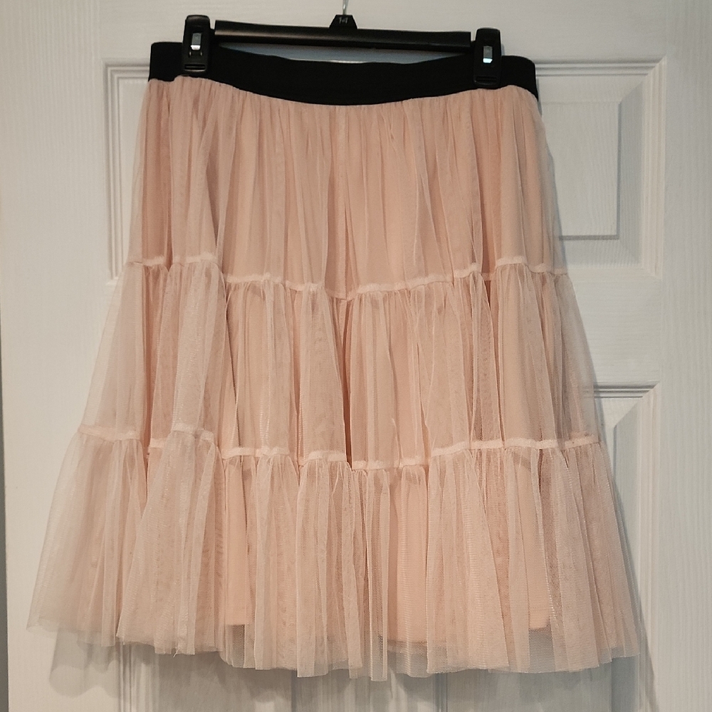 Olsenboye Pink Tiered Midi Skirt for Cocktail